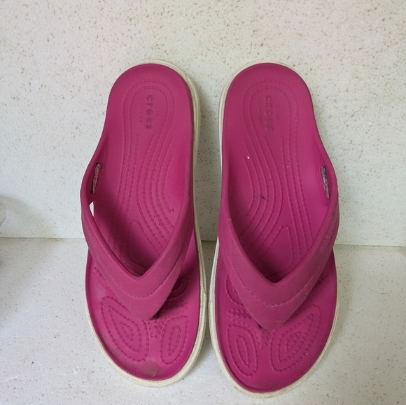 Crocs Pink Flip Flops - Picture 2 of 5